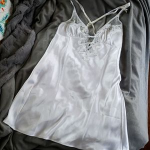 Frederick's white satin negligee